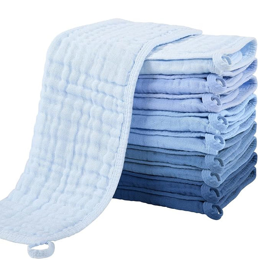 Yoofoss Muslin Burp Cloths for Baby 10 Pack 100% Cotton 20''X10'' Super