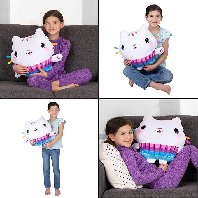 DreamWorks Gabby's Dollhouse Cakey Kids Bedding Super Soft Plush Cuddle Pillow Buddy, By Franco 17.5" x 15" x 5"
