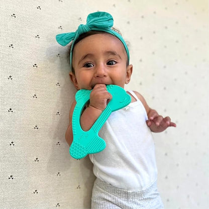 Baby’s Aid Dolphin Silicone Baby Teether, Easy to Hold Teething Toy for Pain Relief 3+ Months, 8X Teething
