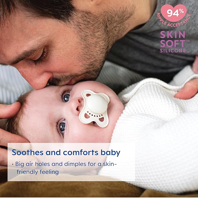 MAM Original Matte Baby Pacifier, Nipple Shape Helps Promote Healthy Oral Development 0-6 (Pack 2)