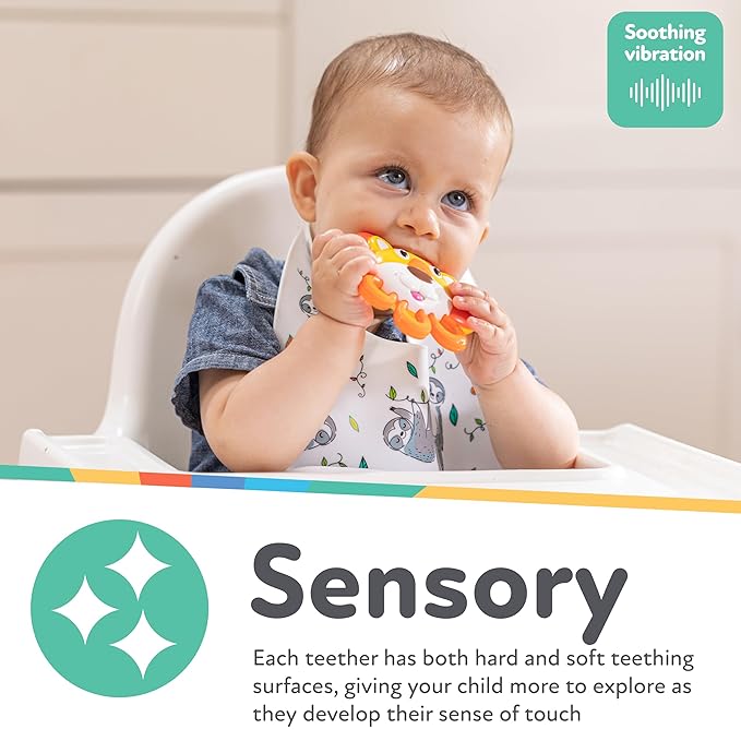 Nuby Vibe-eez Vibrating Teether - Battery Powered 3+ Months