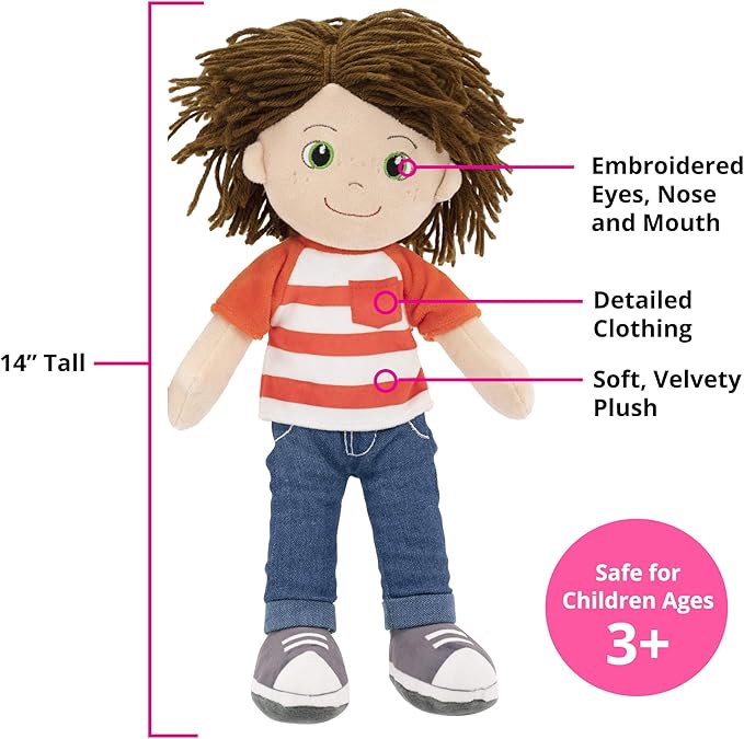 Playtime by Eimmie 14" Soft Baby Doll - Plush Rag Dolls for 2 Year Old Girls and Boys, Toddler & Infants