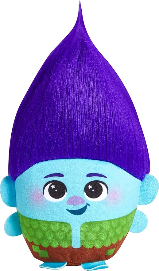 Mattel DreamWorks Trolls Band Together Hairmony Mixers Branch Plush Toy with Sound, 6-inch Soft Doll Inspired by the Movie