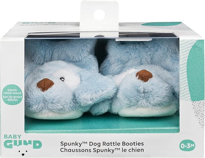 Baby GUND Spunky Puppy Rattle Booties Plush Baby Infant Shoes, Blue