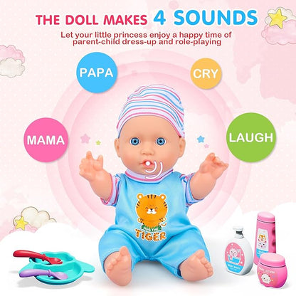 Baby Doll Care Toys, 30PCS Baby Doll Bath Set & Doctor Kit 3 4 5 6
