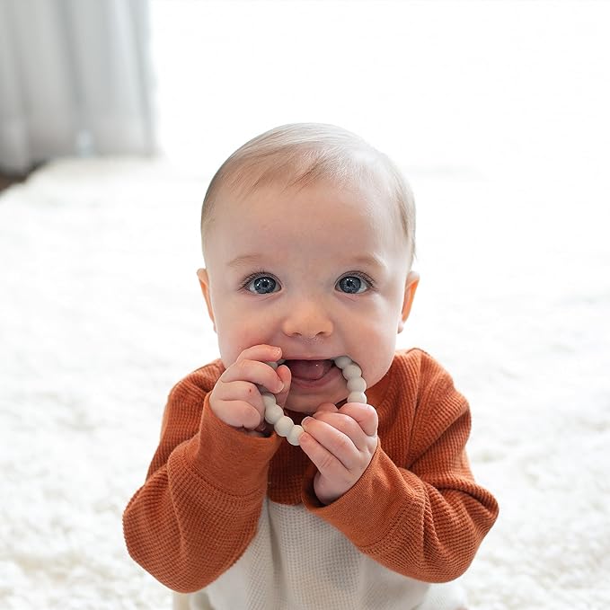Dr. Brown's Flexees Beaded Teether Rings, 100% Silicone 3 Pack, 3m+
