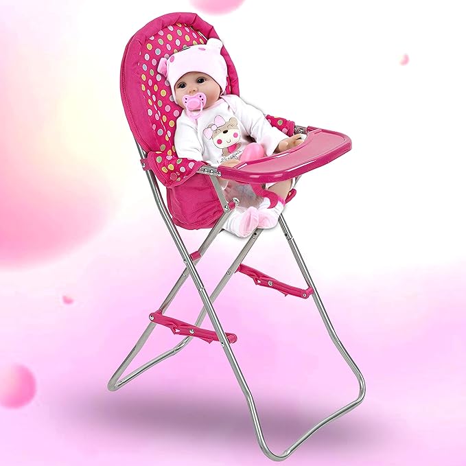 fash n kolor Baby Doll High Chair, Fits 18 inch Baby Dolls