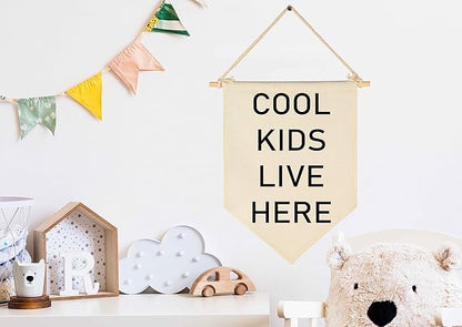 Cool Kids Live Here-Nursery Wall Flag Decor, Bedroom Decor