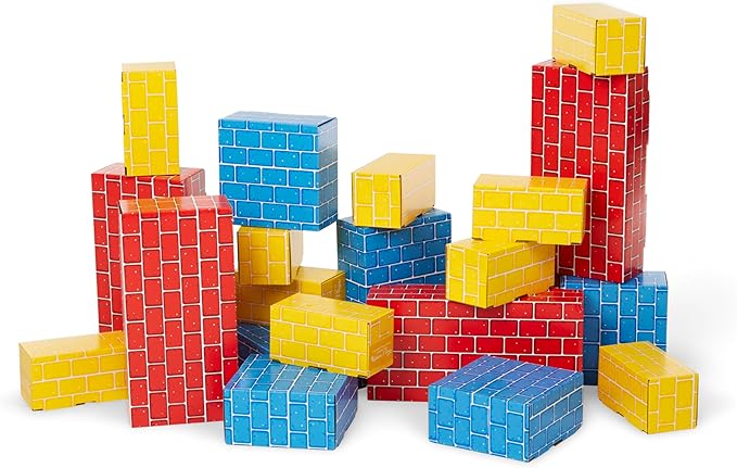 Melissa & Doug Jumbo Extra-Thick Cardboard Building Blocks - 40 3 Sizes,