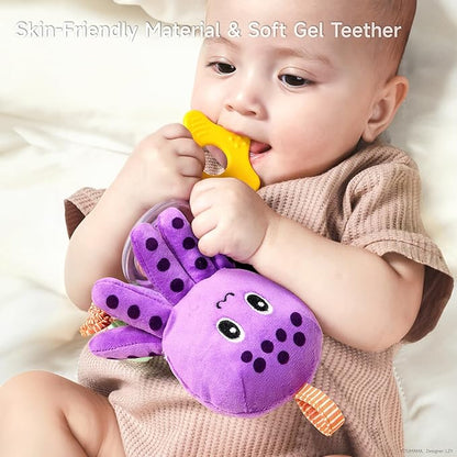 TUMAMA Baby Toys 0 3 6 12 Months, Hanging Stroller Toys Soft Marine Animal Crib Car Seat Toys