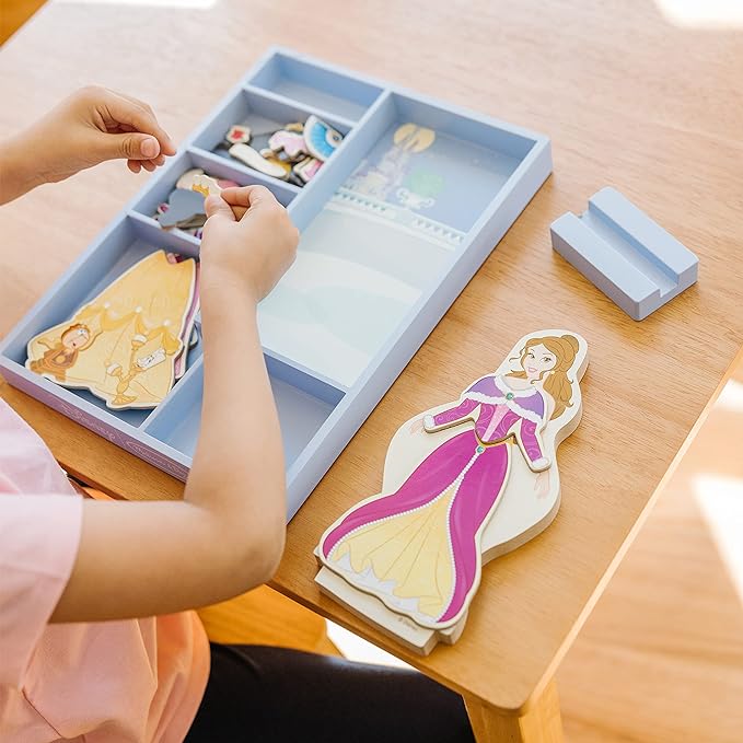 Melissa & Doug Disney Belle Magnetic Dress-Up Wooden Doll Pretend (30+ pcs)