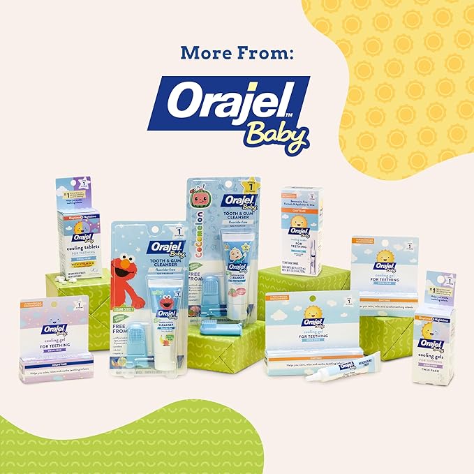 Orajel Baby Daytime Cooling Swabs for Teething, Drug-Free 1 Pediatrician 12 Swabs