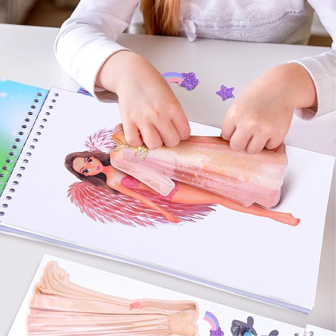 Sticker Dress up Fairies and Angels. Sticker Activity Book for Kids, Learn to Dress up Fairies and Angels with Guide for Kids 5 and up. Girls Fashion Paper Dolls