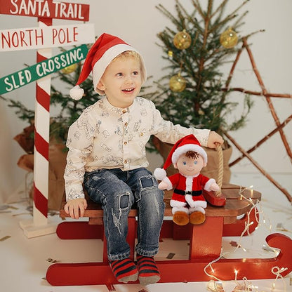 June Garden 14" Soft Dolly Santa - Stuffed Soft Baby Boy Doll for Birth and Up