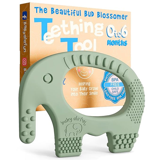 Teething Toys for Babies Age 0 to 6 Months - Baby Elefun 5X Pain Relief Smart Teether