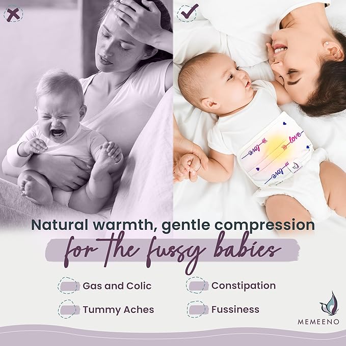 Baby Belly Band for Gas & Colic Baby Relief - Self Heating Belly Band Baby Belly Button Band Colic Band Tummy Wrap for Babies Colic Belt Baby Gas Wrap Colic Baby Relief Newborn