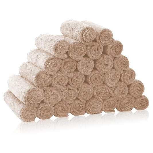 32 Pack Baby Washcloths - Luxury Coral Fleece 10x10 Inch