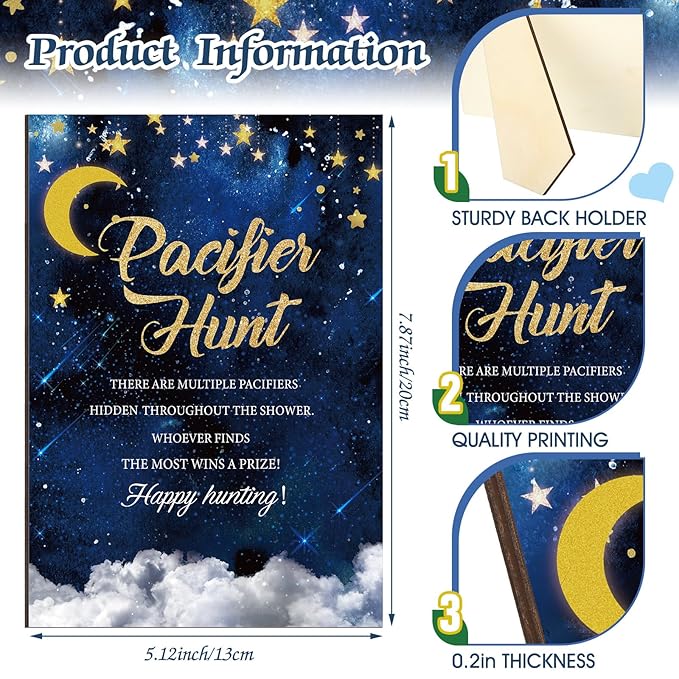 Thyle 51 Pcs Pacifier Hunt Baby Shower Games Include Baby 50 Acrylic