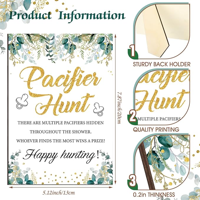 Thyle 51 Pcs Pacifier Hunt Baby Shower Games Include Baby 50 Acrylic