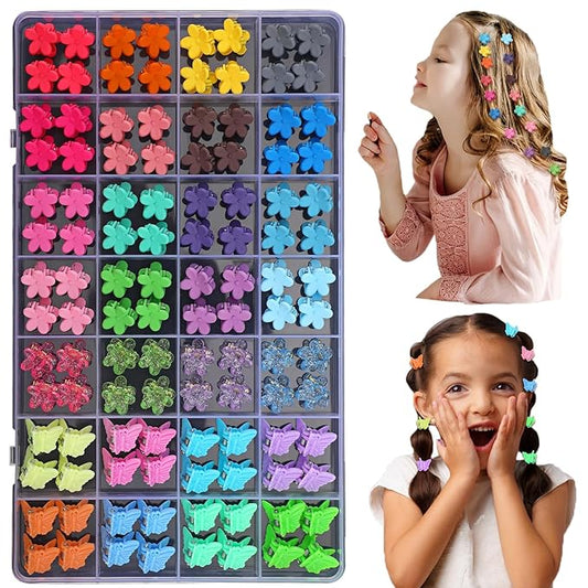 112 Pcs Baby Hair Clips 28 Color Mini Flower Hair