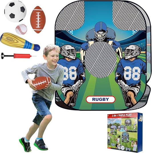 imagifun Throwing Target Toy, Soft Baseball 3-in-1 Volleyball 3-in-1 Toss