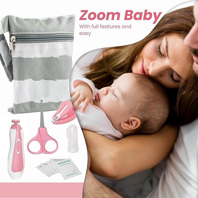 24 in 1 Baby Health Care and Grooming Kit - Newborn Essentials, Baby Must Haves for Boys & Girls, New Baby Gift Includes Electric Nail Trimmer Baby Nasal Aspirator (Pink)