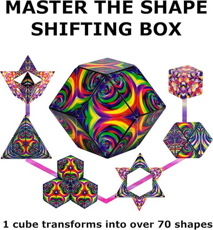 SHASHIBO Shape Shifting Box - Award-Winning, Patented Fidget Cube w/ 36 Rare Earth Magnets 70 Shapes,