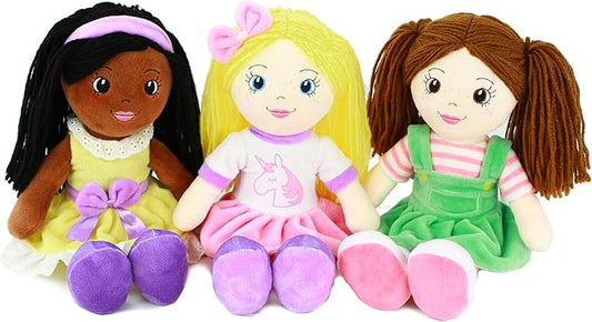 Playtime by Eimmie 14” Soft Baby Doll - Plush Rag Dolls for 2 Year Old Girls & Boys, Toddler & Infants 3pc Set