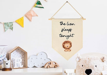 the Lion Sleeps Tonight-Flag Sign Gifts for Baby Newborn Boys