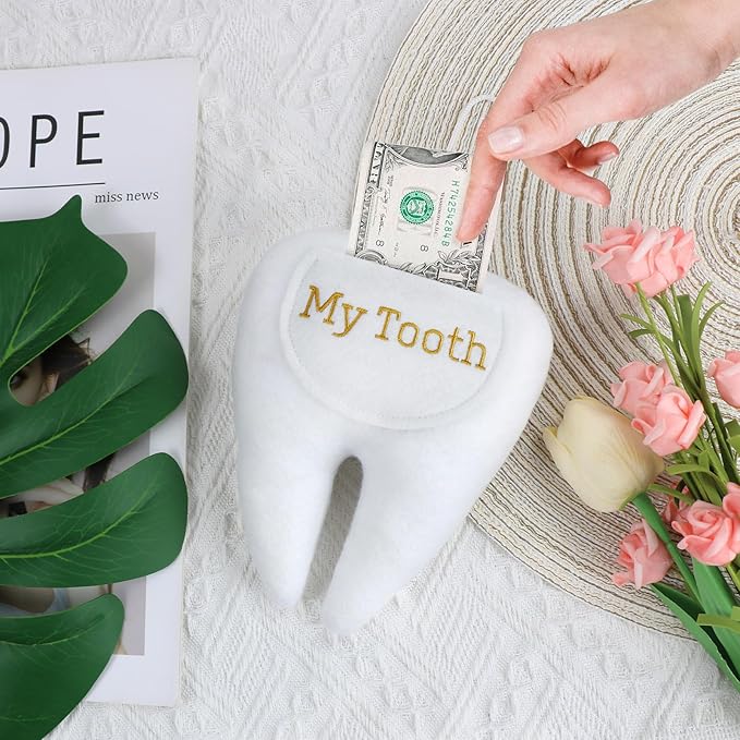 Tooth Fairy Pillow with Pocket Embroidered Felt Tooth Fairy Door