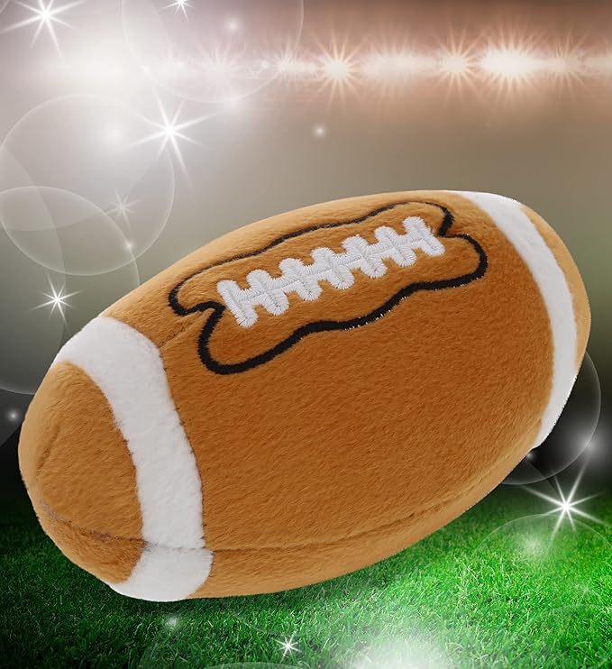 DolliBu Football Plush - Fluffy Soft Plush Ball for Playing Catch with Kids, Playtime Squishy Football Plush Toy for Girls and Boys 3 Inch