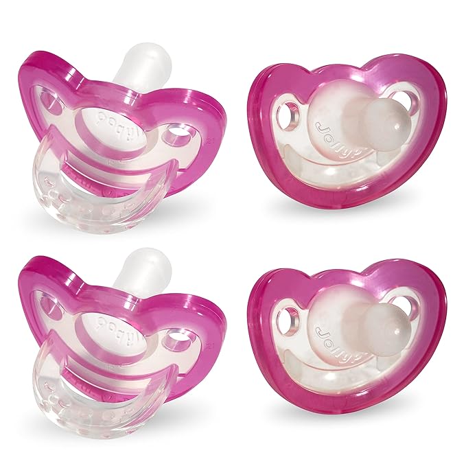 RaZbaby JollyPop Baby Pacifier for Newborns 0-3m - Soft BPA Free Medical Grade Silicone Made in The USA with a Durable one Piece Construction 4