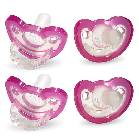 RaZbaby JollyPop Baby Pacifier for Newborns 0-3m - Soft BPA Free Medical Grade Silicone Made in The USA with a Durable one Piece Construction 4