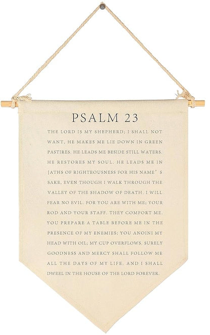 Bible Verse Hanging Flag Decor-Living Room Bedroom Front Door Sign-Christian 23-Housewarming Gift-Scripture