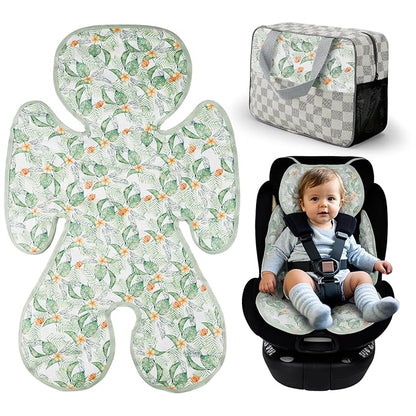 KAKIBLIN Baby Car Seat Cooling Pad,Universal Double Sided Ice Car Seat Cooler Pad for Baby Children and Kids,Durable Gel Babies Cooling Mat Cushion for Stroller,Chair,Keep Cool in Summer (Green Plant)