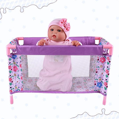 BABESIDE Reborn Baby Doll Crib, Baby Doll Bed 17-21 Inch