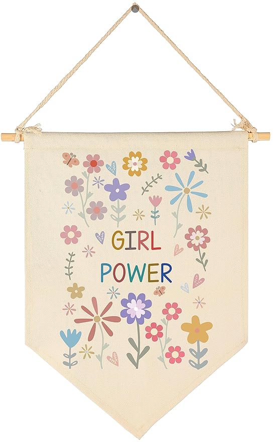 Girl Power Decor-Wildflower Print-Flag Sign Gifts for Baby Newborn Girls