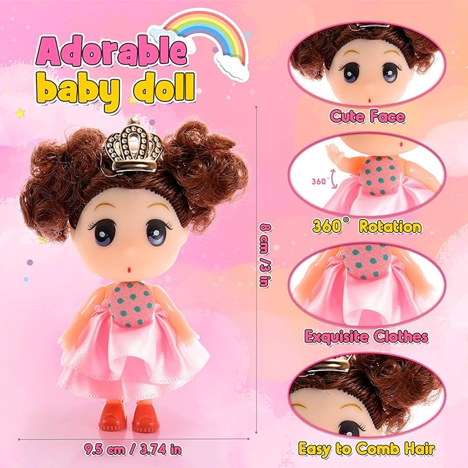 Baby Toys for 1 2 3 Year Old Girls,Cute Car Toys with Baby Doll & Playmat/Storage Bag for Toddlers Age 1-3 12-18 Months,1st