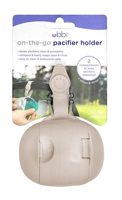 Ubbi On-The-Go Dual Pacifier Holder, Keep's Baby's Binkies Clean and Accessible