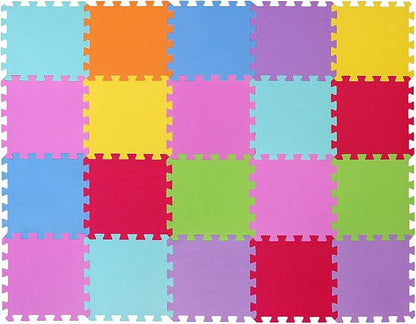 Meiqicool EVA Foam Puzzle Play Mat for Baby - Non Toxic Interlocking Soft Floor Tiles Color，20pcs