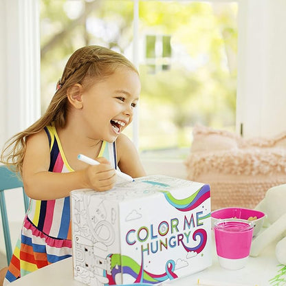 Munchkin® Color Me Hungry 7pc Toddler Feeding Supplies Set, Includes Plates, Bowl, Open Cup and Utensils in a Gift Box, Pink