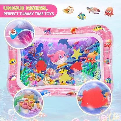 Infinno Tummy Time Mat Premium Baby Water Play Mat for Infants and Toddlers Baby Toys for 3 to 24 Months, Strengthen Your Baby's Muscles