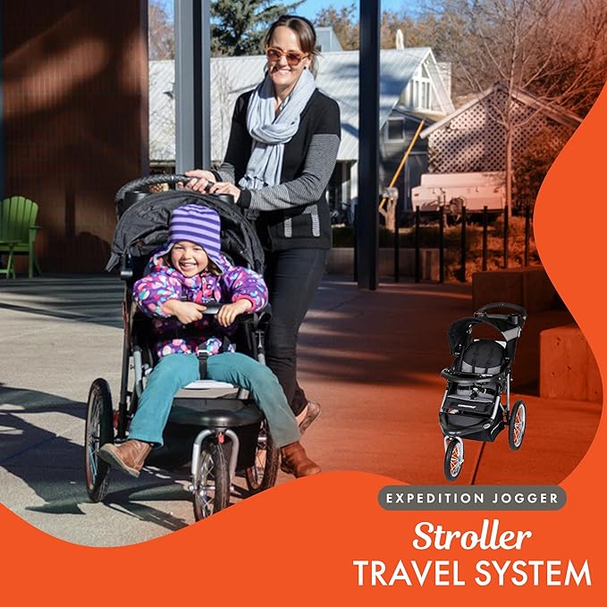 Baby Trend Expedition® Jogger Travel System with EZ Flex-Loc® Infant Car Seat, Millenium White