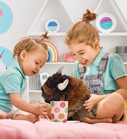 DolliBu Buffalo Super Soft Stuffed Animal, Cute Realistic Stuffed Animals for Girls 13 Inches