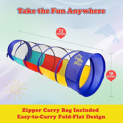 Kiddey Play Tunnel for Kids | Crawl Tunnels with See Through Sides