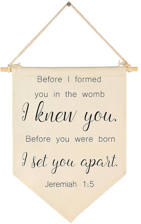 Christian Bible Verses Art-Scripture Flag Sign Gifts for Baby Newborn