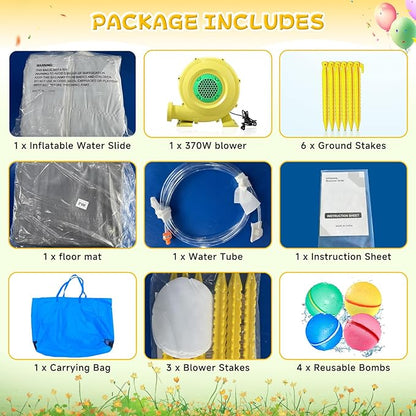 Inflatable Water Slide Bounce House for Kids Inflator Included, Blow