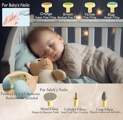 Royal Angels Baby Nail File, 21 in 1 Set with Labels 13 Replacement