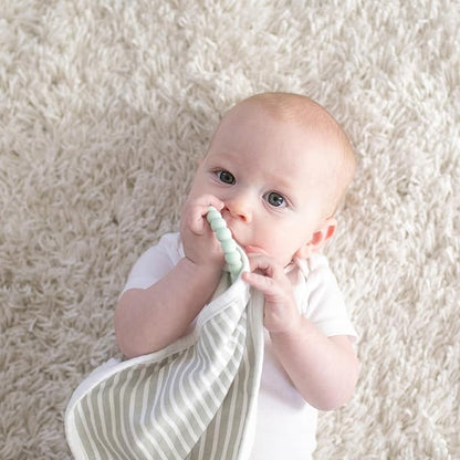 Dr. Brown's Lovey Blanket with Beaded Teether Ring and HappyPaci 100% Silicone One-Piece Pacifier, Soothing Security Blanket Set for Baby 0m+
