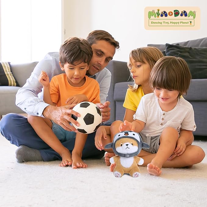 MIAODAM Cute Dog Plushie with Penguin Stuffed Animal Hat - Soft Penguin Dog Plush Toy Stuffed Animal Doll, for Baby (20cm/7.8in)